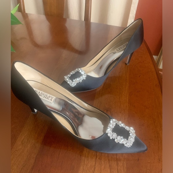 BADGLEY MISCHKA black statin heels - Picture 3 of 7